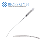 Catheter with a syringe for endometrial aspiration