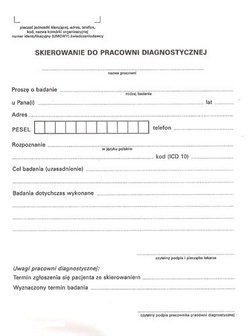 skierowanie do pracowni diagnostycznej