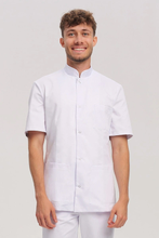 Marynarka medyczna męska biała MA 25, krótki rękaw