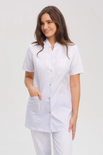 Fartuch medyczny damski biały FA 44, krótki rękaw